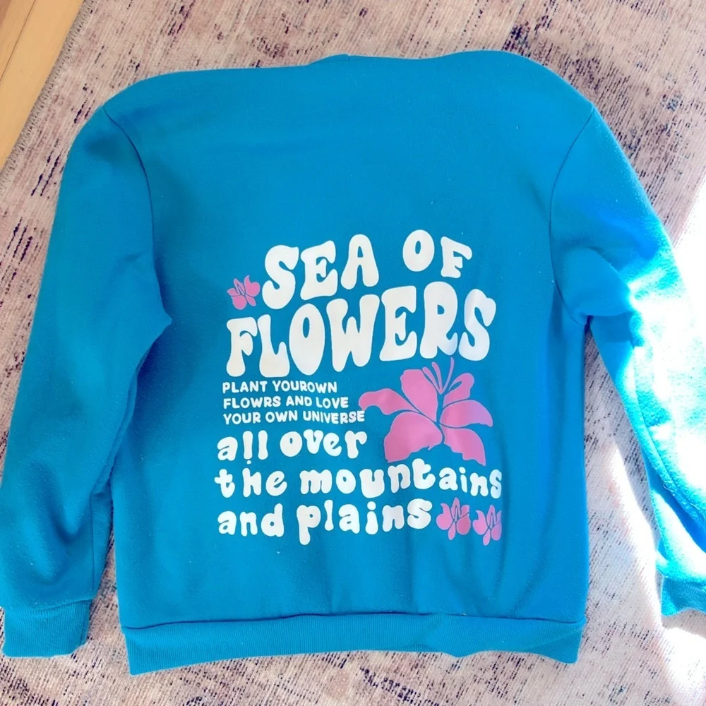 Blue Sea of Flowers Sweatshirt